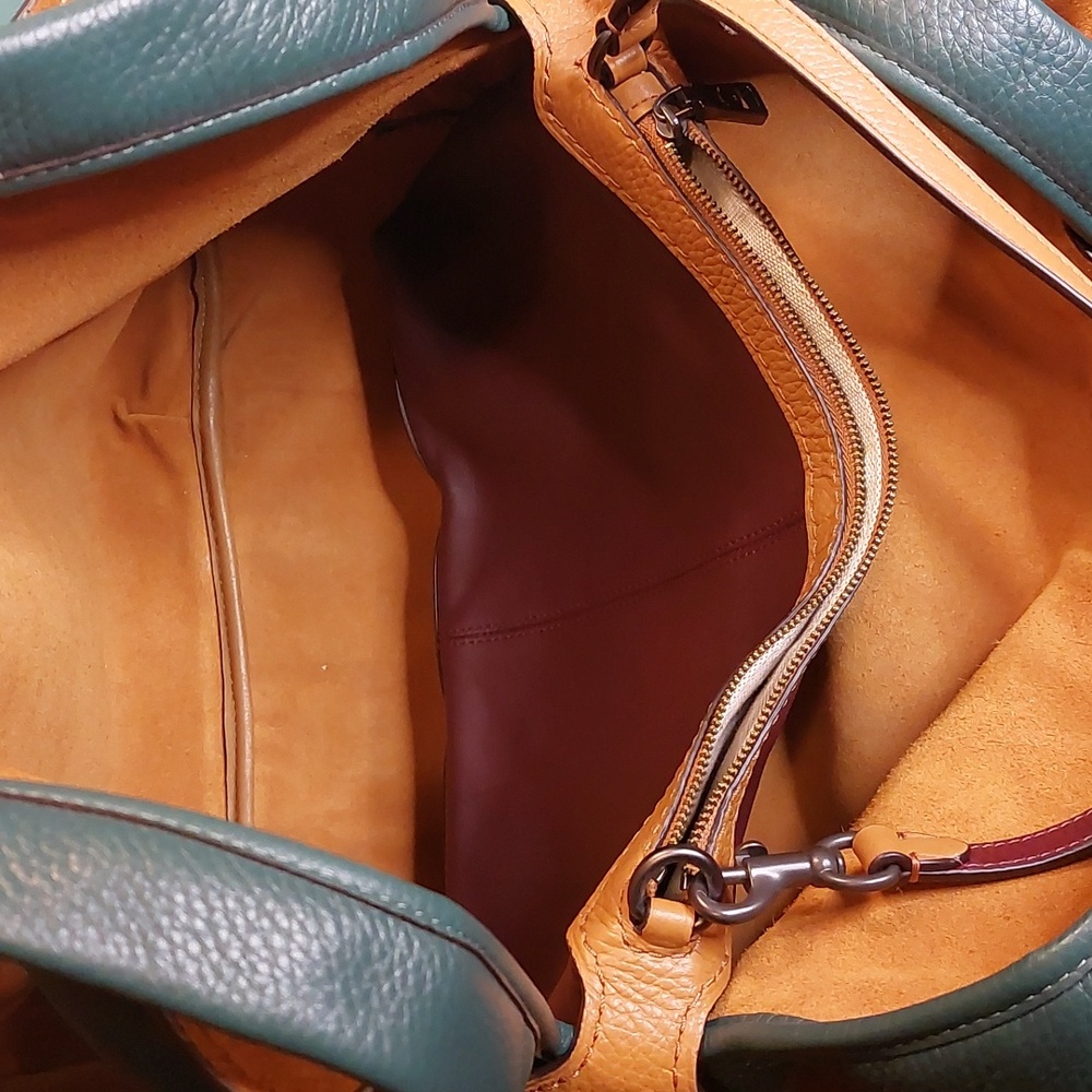 Coach 1941 Retired Bandit 39 Dark Turquiose Glovetanned Pebble Leather  Gunmetal - Picture 5 of 13